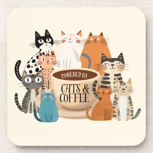 猫とコーヒーが支える力 コースター (正面)