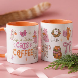 猫とコーヒーで幸せな暮らし ネコ好きさんへ マグカップ
