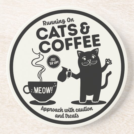 猫とコーヒーで走る コースター (正面)