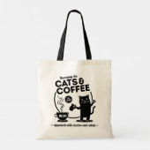 猫とコーヒーで走る トートバッグ (裏面)