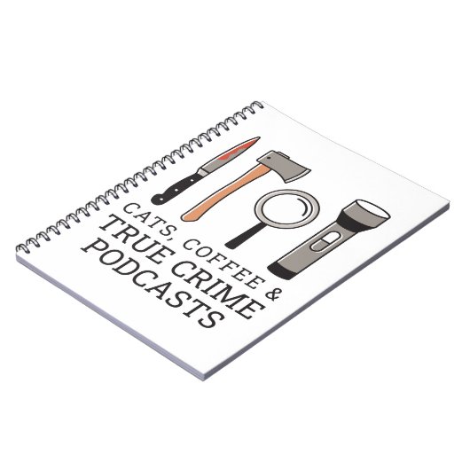 猫とコーヒーと真の犯罪ポッドキャスト真の犯罪ツール ノートブック (左側)