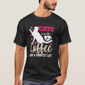 猫とコーヒーと至福の人生 穏やかな朝のイントロ Tシャツ