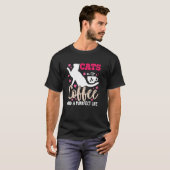 猫とコーヒーと至福の人生 穏やかな朝のイントロ Tシャツ (正面フル)