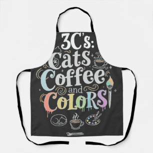 猫とコーヒーと色彩 エプロン