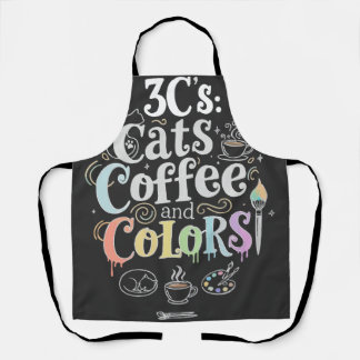 猫とコーヒーと色彩 エプロン