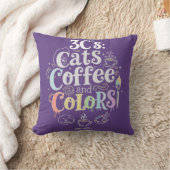 猫とコーヒーと色彩 クッション (ブランケット)