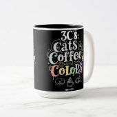 猫とコーヒーと色彩 ツートーンマグカップ (正面右)