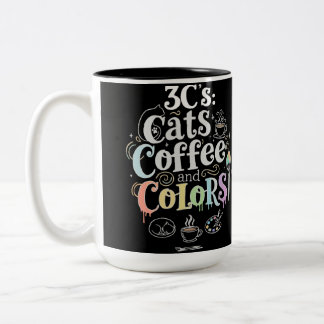 猫とコーヒーと色彩 ツートーンマグカップ