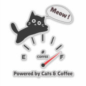 猫とコーヒーに支えられて シール (正面)