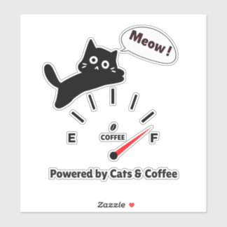 猫とコーヒーに支えられて シール