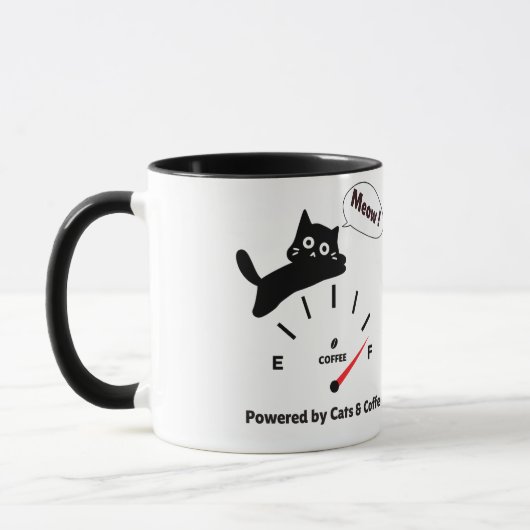猫とコーヒーに支えられて マグカップ (左)