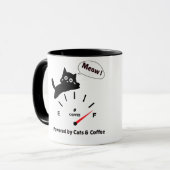 猫とコーヒーに支えられて マグカップ (正面左)