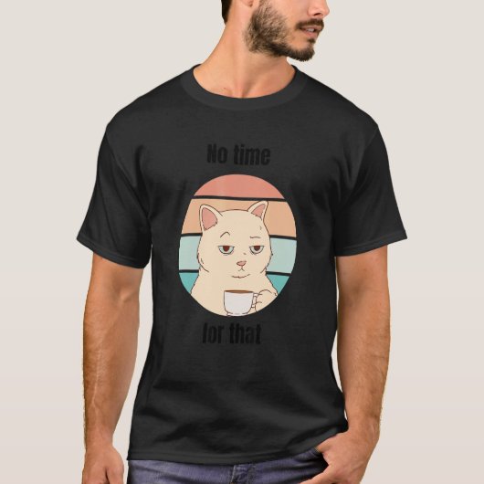 猫とコーヒーのオフィスで楽しむもの9 Tシャツ (正面)