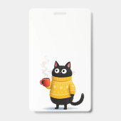 猫とコーヒーのバッジ バッジ (正面)
