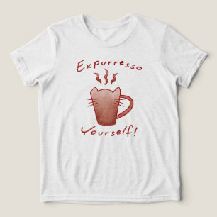 猫とコーヒーの愛好家のためのエクスプッレス・ユアセルフ トライブレンドTシャツ