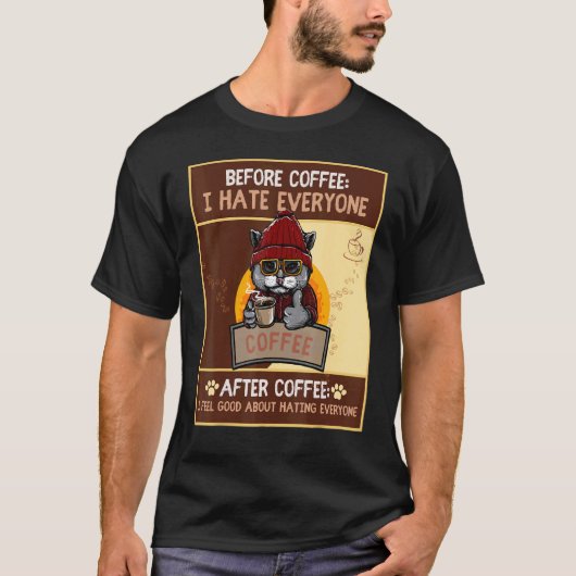 猫とコーヒーの物語 Tシャツ (正面)