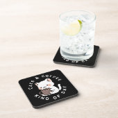 猫とコーヒーの種類おもしろい猫引用文 コースター (右側)