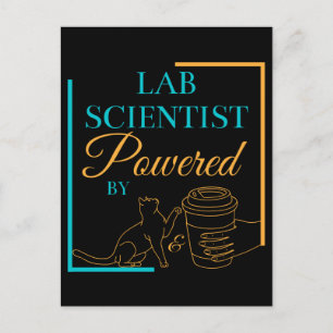 猫とコーヒーを使ったラボサイエンティスト – LABLIFE ポストカード