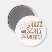 猫とコーヒーを書く マグネット (正面/裏面)