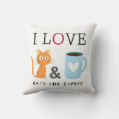 猫とコーヒーホワイトが大好き クッション (裏面)