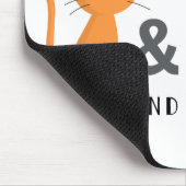 猫とコーヒーホワイトが大好き マウスパッド (コーナー)