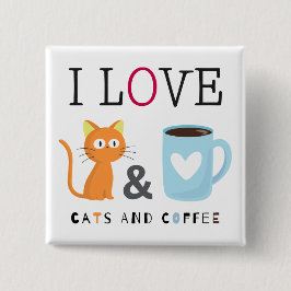 猫とコーヒーホワイトが大好き 缶バッジ