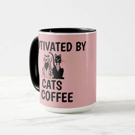 猫とコーヒーユーモアおもしろい猫コーヒーマグ マグカップ (正面左)