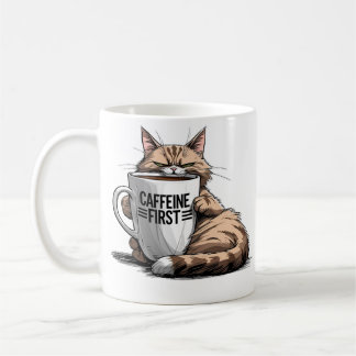 猫とコーヒー好きのためのカフェイン優先マグカップ コーヒーマグカップ