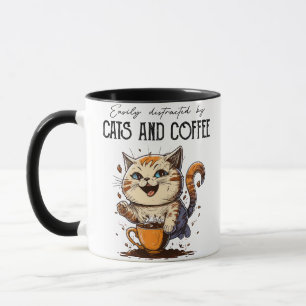 猫とコーヒー好きのための猫とコーヒーに惑わされる マグカップ