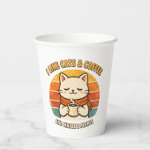 「猫とコーヒー好き」使い捨て紙コップ　おもしろい 紙コップ (裏面)