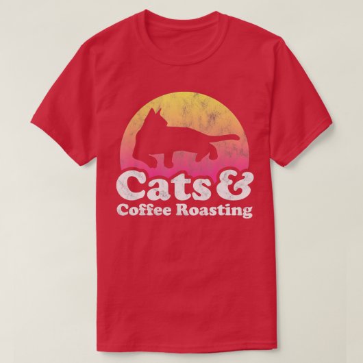 猫とコーヒー焙煎猫とコーヒーロースター Tシャツ (デザイン正面)
