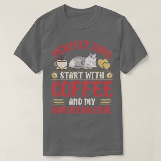 猫とコーヒー5 Tシャツ (デザイン正面)
