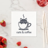 猫とコーヒー おかしい ノワール 猫の朝の気分 スタンダードカクテルナプキン (インサイチュ)