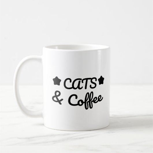 猫とコーヒー - 猫好きへのギフト コーヒーマグカップ (左)