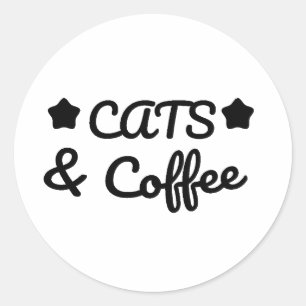 猫とコーヒー - 猫好きへのギフト ラウンドシール