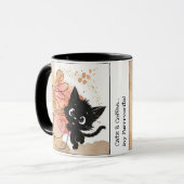 猫とコーヒー…私のフールヴォライト！:)かわいいおもしろい、 マグカップ (正面左)