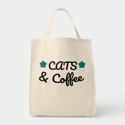 猫とコーヒー - 笑える猫とコーヒー愛好家の名言 トートバッグ (正面)