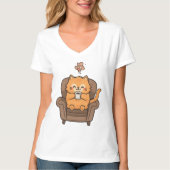 猫とコーヒーTシャツ Tシャツ (正面)