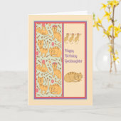 猫とゴド娘の誕生日カード カード (黄色い花)