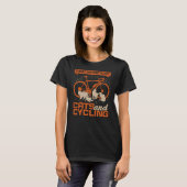 猫とサイクリングに見とれてしまう Tシャツ (正面フル)