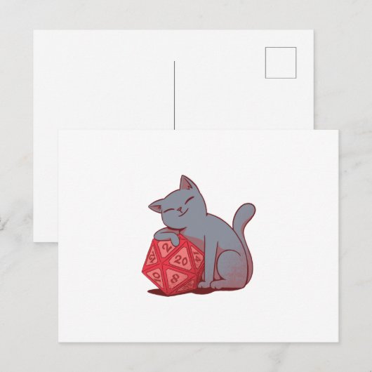猫とサイコロ ポストカード (正面/裏面)
