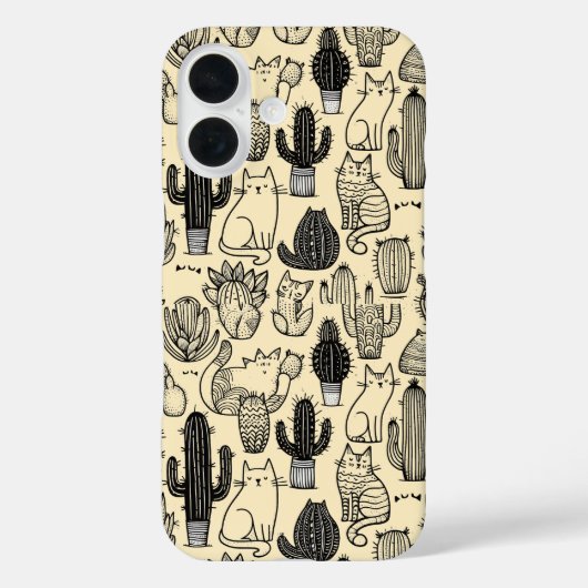 猫とサボテンおもしろいのiPhone / iPadケース Case-Mate iPhoneケース (裏面)