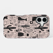 猫とサボテンおもしろい iPhone 16ケース (裏面横)