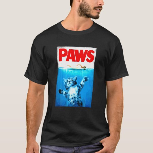 猫とサメのためのパウス Tシャツ (正面)