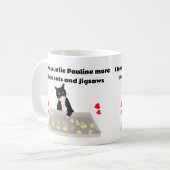 猫とジグソーがスマイル猫パズルを愛 コーヒーマグカップ (正面左)