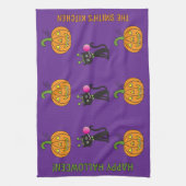 猫とジャック・オ・ランタンのキッチンタオル キッチンタオル (縦)