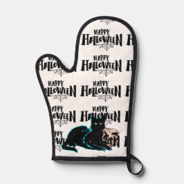 猫とスカルハッピーハローウィン 鍋つかみ