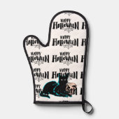 猫とスカルハッピーハローウィン 鍋つかみ (正面)