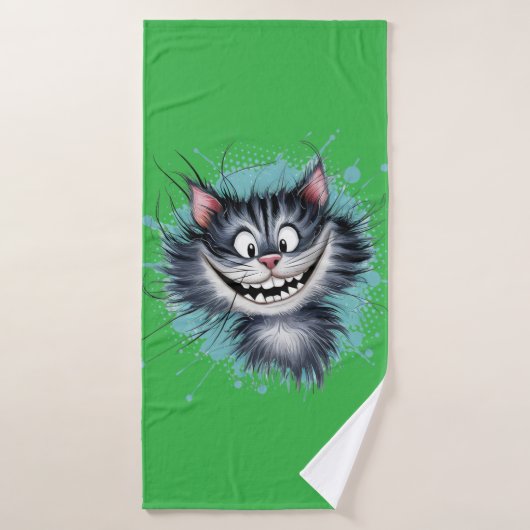 猫とスマイル。 バスタオル (バスタオル)