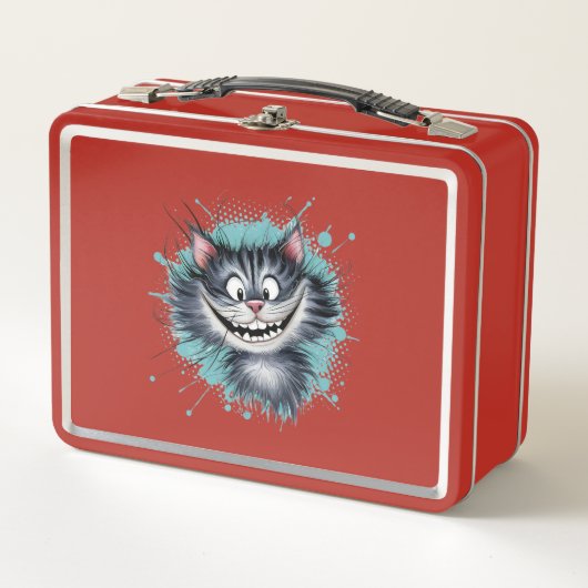 猫とスマイル。 メタルランチボックス (正面)
